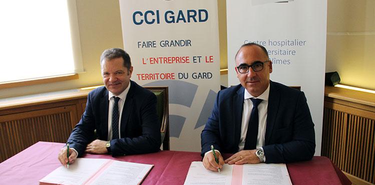 Signature d’une convention de partenariat entre la CCI Gard et le CHU de Nîmes